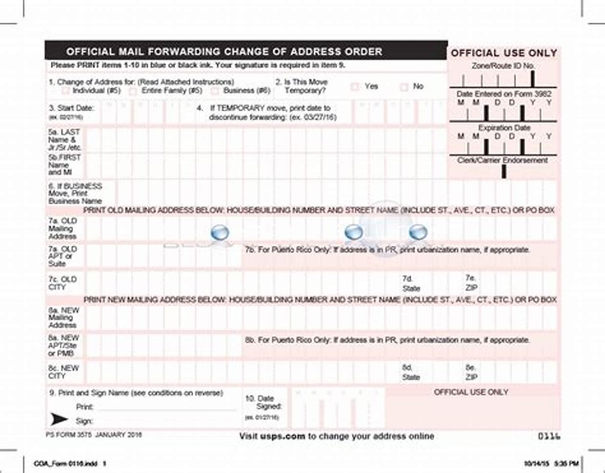 usps change of address